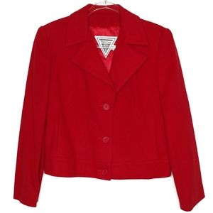 Vintage Marvin Richards Red Short Crop Pea Coat Jacket 6